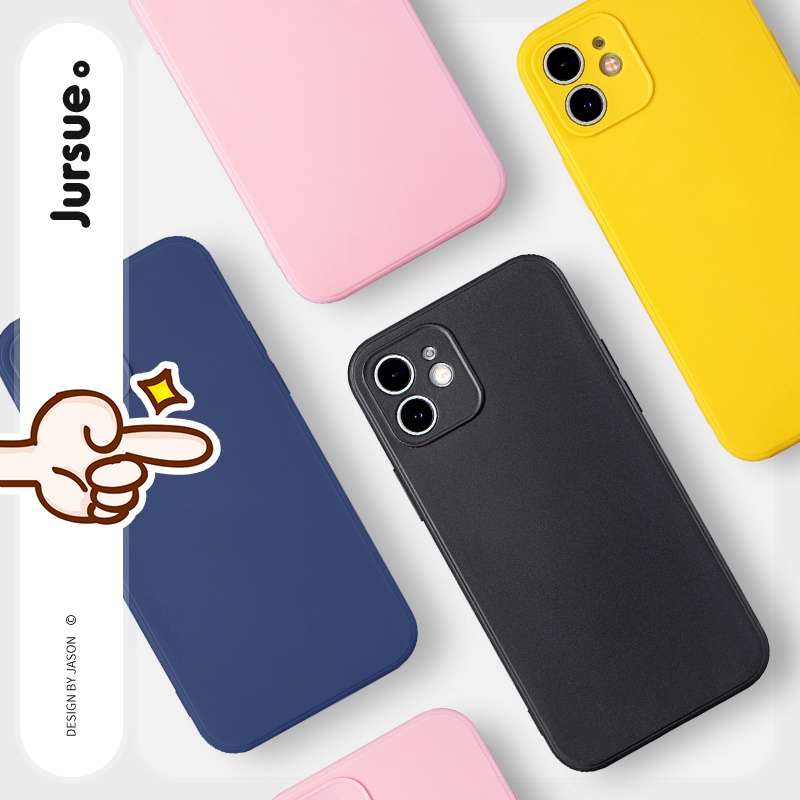Ốp lưng JURSUE silicon mềm chống bẩn cho iPhone 13 12 11 Pro Max SE 2020 X XR XS ip 8 7 6 6S Plus Y324