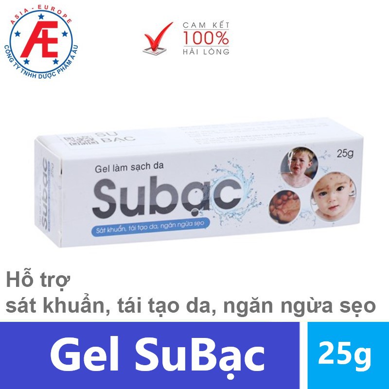 Gel SuBạc |Giúp sát khuẩn, tái tạo da, ngăn ngừa sẹo. Hỗ trợ điều trị tay chân miệng, thủy đậu, zona, herpes (Tub 25g)