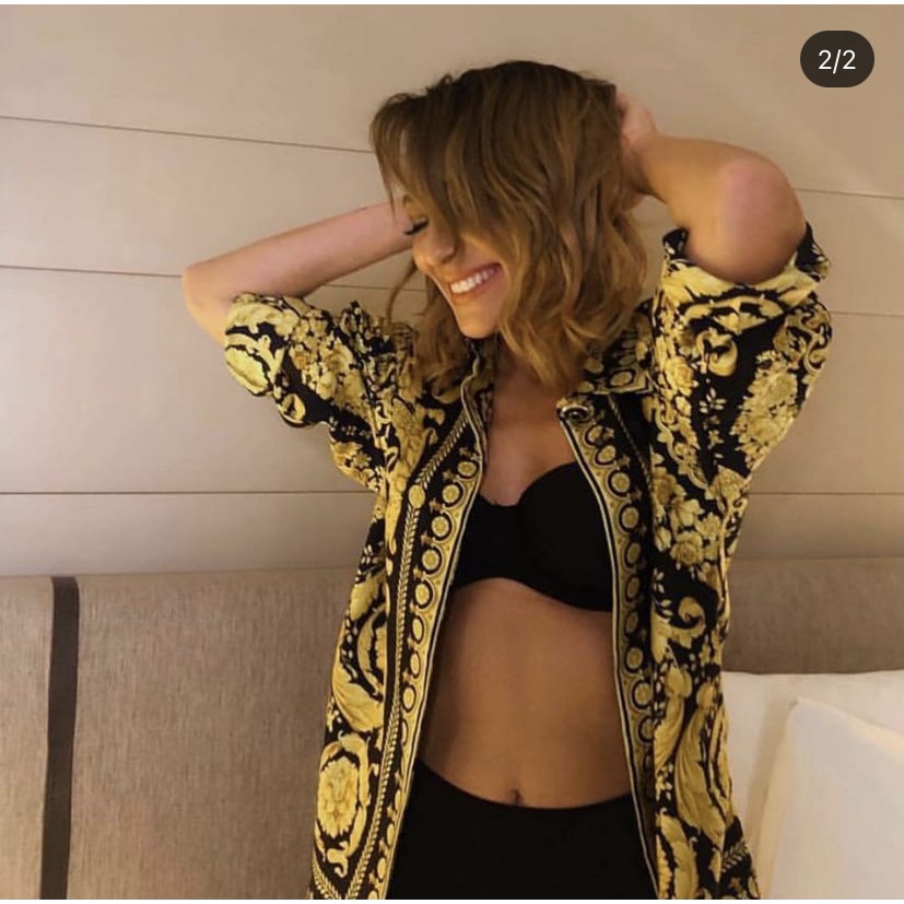 Áo sơ mi nữ thời trang cao cấp Versace thiết kế họa tiết retro, phong cách thời thượng