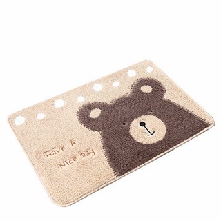 Thảm lau chân lông cao cấp hình gấu nâu Math Mat 40x60cm thảm chùi chân chống trơn trượt trang trí nhà cửa
