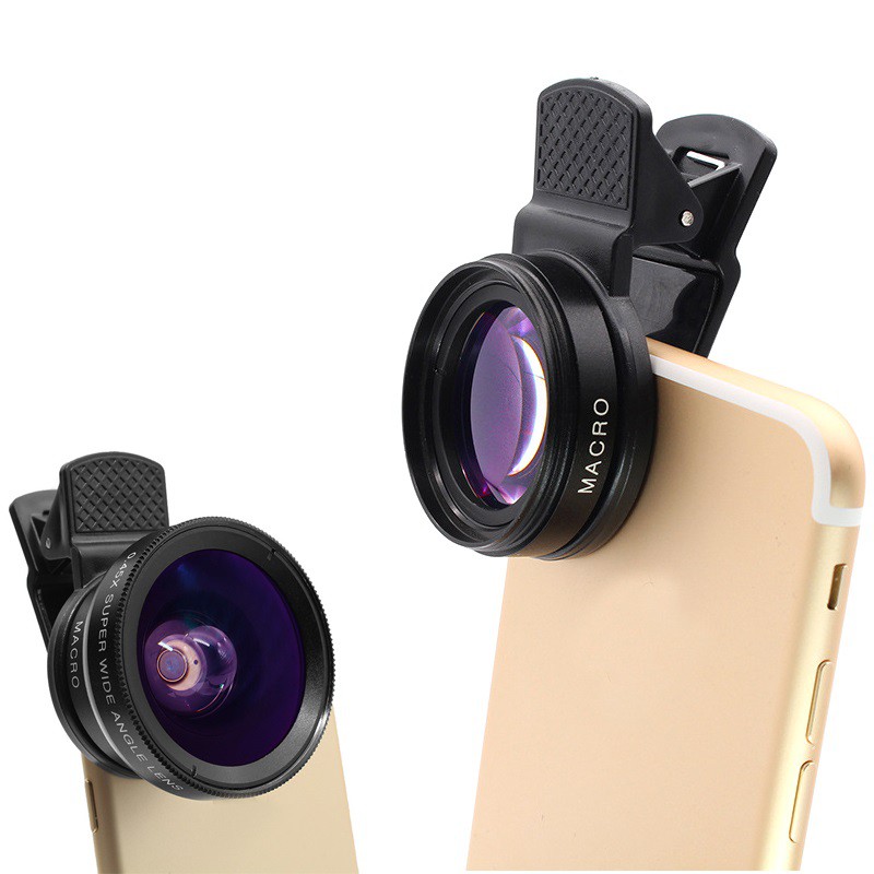 Bộ lens phóng đại 12 lần mở rộng góc chụp 0.45 kẹp camera điện thoại iphone