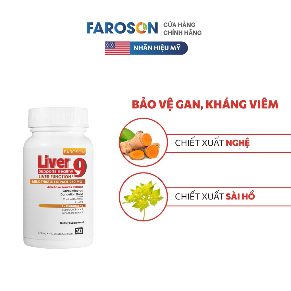 Giải Độc Gan Faroson Liver 9 hộp 30 viên