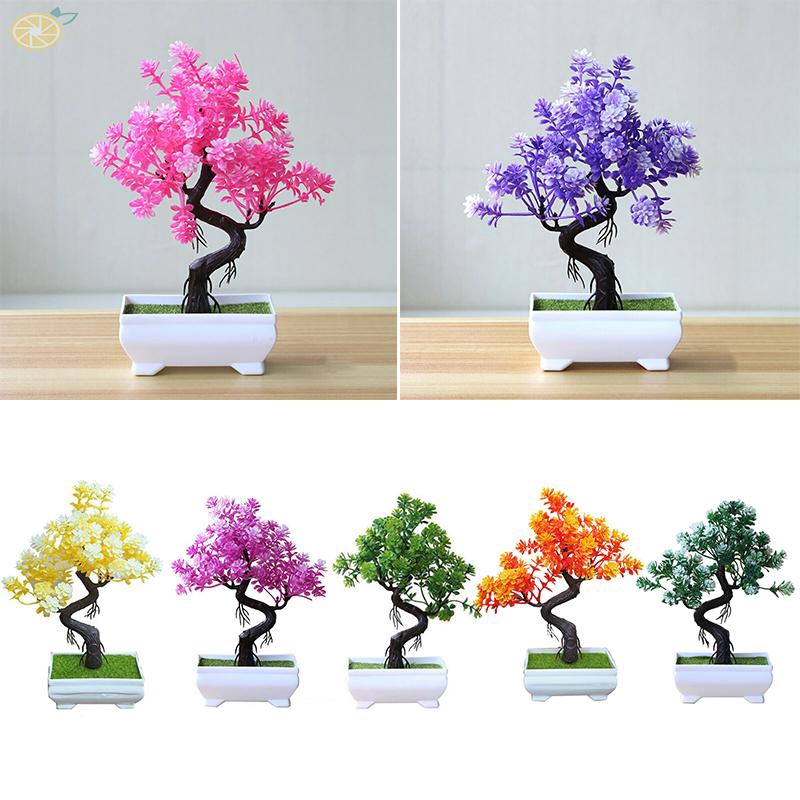 Chậu cây cảnh giả 24cm dùng trang trí bàn làm việc đẹp mắt