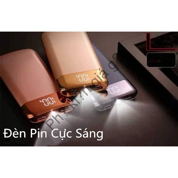 [Free Ship Bảo Hành] Sạc Dự Phòng Pin Dự Phòng Pin Trâu Dung Lượng 20000 MAH 2 Cổng Cắm Đèn Pin Siêu Sáng - BH 1 Năm