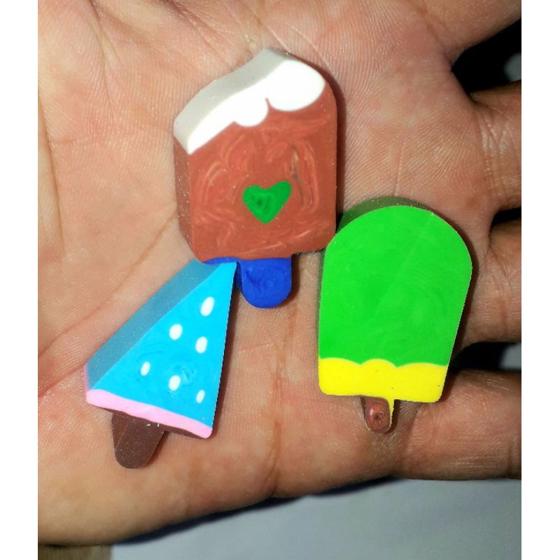 Sét 3 viên gôm tẩy hình cây kem ngộ nghĩnh siêu dể thương