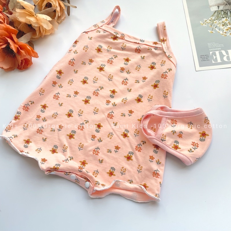 body hai dây đùi cotton mềm mát cho bé gái 3-16kg SAMI KIDS