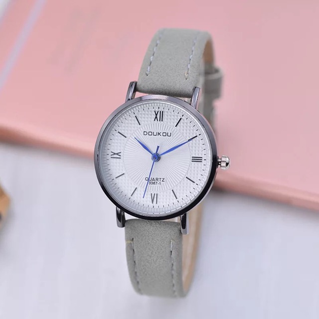 Đồng hồ nữ Doukou chính hãng kim xanh mặt vân 3d siêu hot 2019