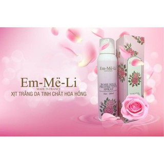 Xịt khoáng trang điểm dưỡng trắng hoa hồng Em-me-li