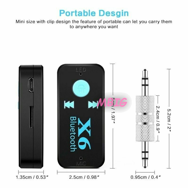 MG Wireless Bluetooth 3.5mm AUX Audio Stereo Music A2DP Car Handsfree Receiver Adapter @vn