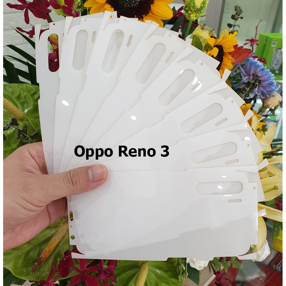 Miếng film dán PPF loại xịn phủ full 99% lưng viền Oppo Reno 3