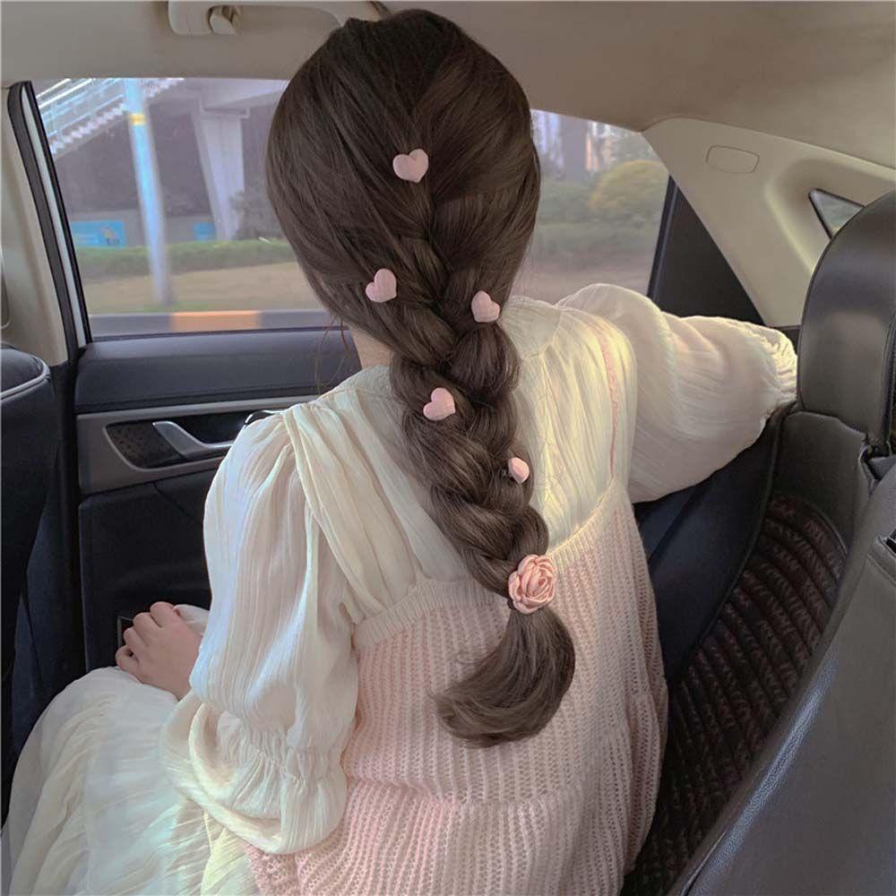 Kẹp Tóc Mỏ Vịt Hình Trái Tim Đính Hoa Trà Ngọt Ngào Thanh Lịch Cá Tính Phong Cách Hàn Quốc Dành Cho Nữ