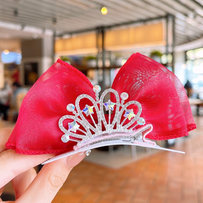 Kẹp Tóc Hình Vương Miện Công Chúa Aisha Phối Lưới Dễ Thương Xinh Xắn Cho Bé Gái