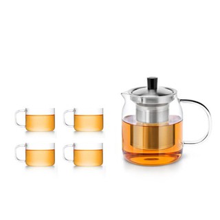 Bộ bình lọc trà thủy tinh lõi inox T104 700ml