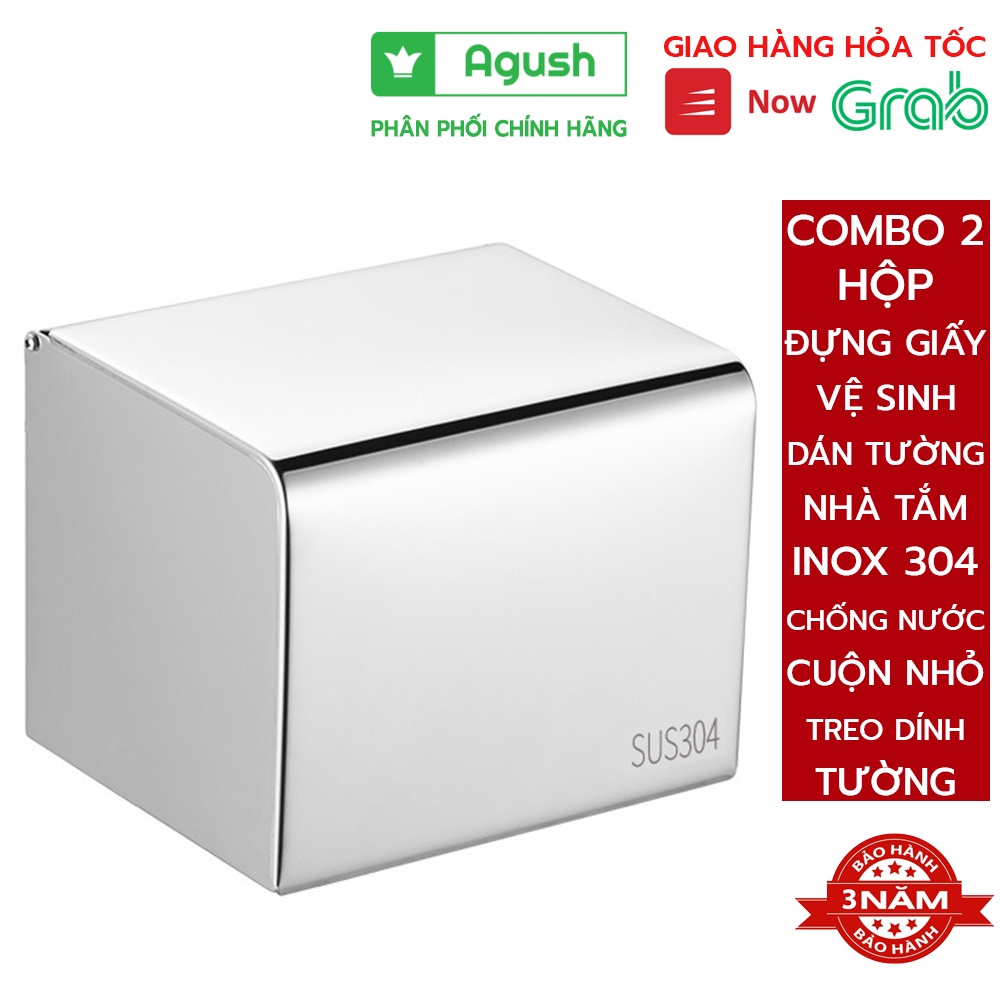 Hộp đựng giấy vệ sinh dán tường nhà tắm INOX 304 chống nước cuộn nhỏ đồ gắn treo dính tường ​đa năng toilet tròn cao cấp