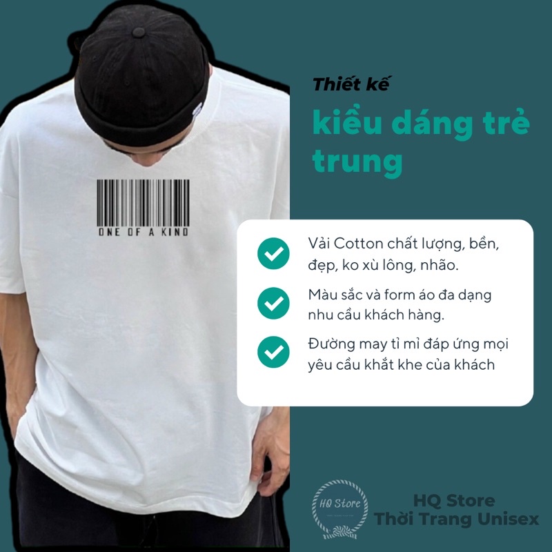 Áo Thun Tay Lỡ Unisex Mã Vạch Áo Thun Freesize Nam Nữ
