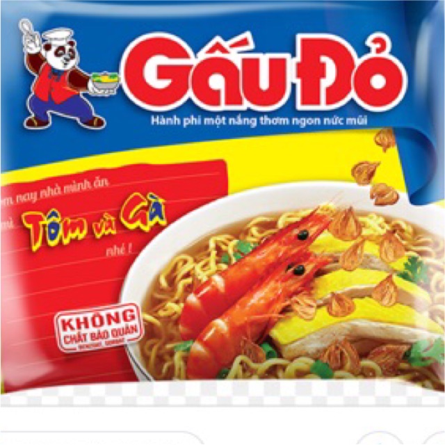 (Date T4/2022) Thùng 30 Gói Mì Gấu Đỏ Tôm và Gà (64g x 30 gói) | BigBuy360 - bigbuy360.vn