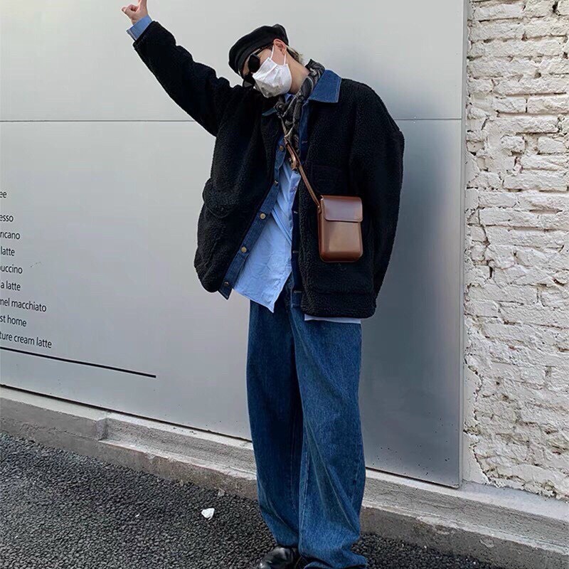 Túi đeo chéo da bóng unisex phom dáng cực dễ thương nam nữ đều dùng được