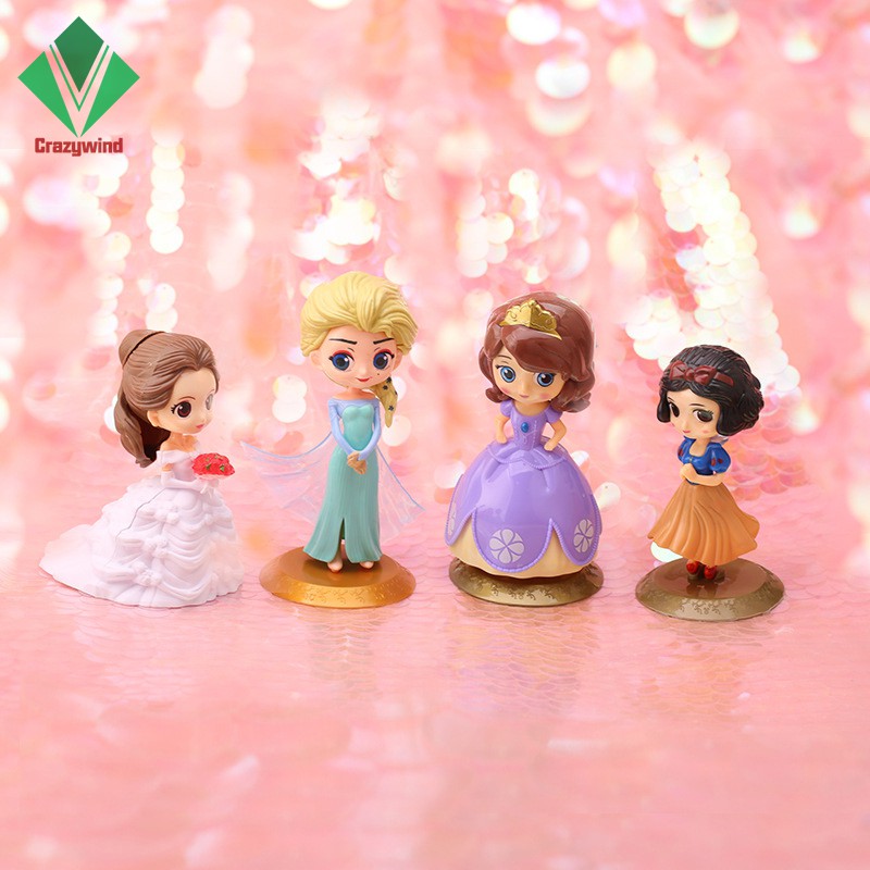 Disney Cute Cartoon Girls Cake Topper Big Eyes Doll Princess Birthday Cake Decoration Party Supplies