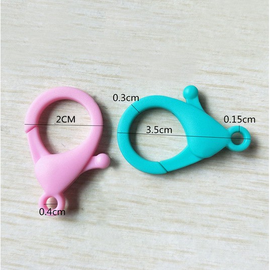 Set 10 Móc Khóa Tôm Hùm Bằng Nhựa 20x35mm Dùng Làm Trang Sức DIY