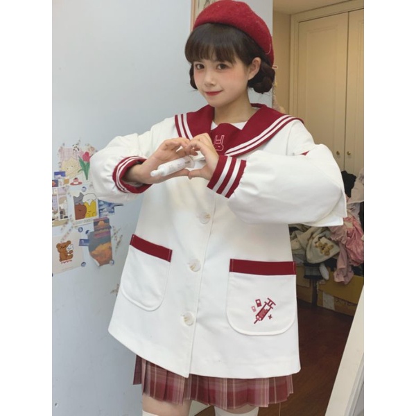 [sankousan] Áo khoác đồng phục JK thỏ thiêu kiểu y tá phong cách Mori hàng brand | BigBuy360 - bigbuy360.vn