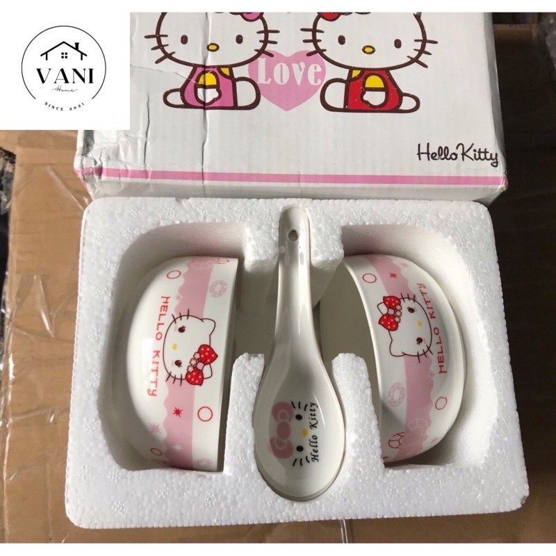 BỘ 2 CHÉN MUỐNG HELLO KITTY SIÊU ĐẸP