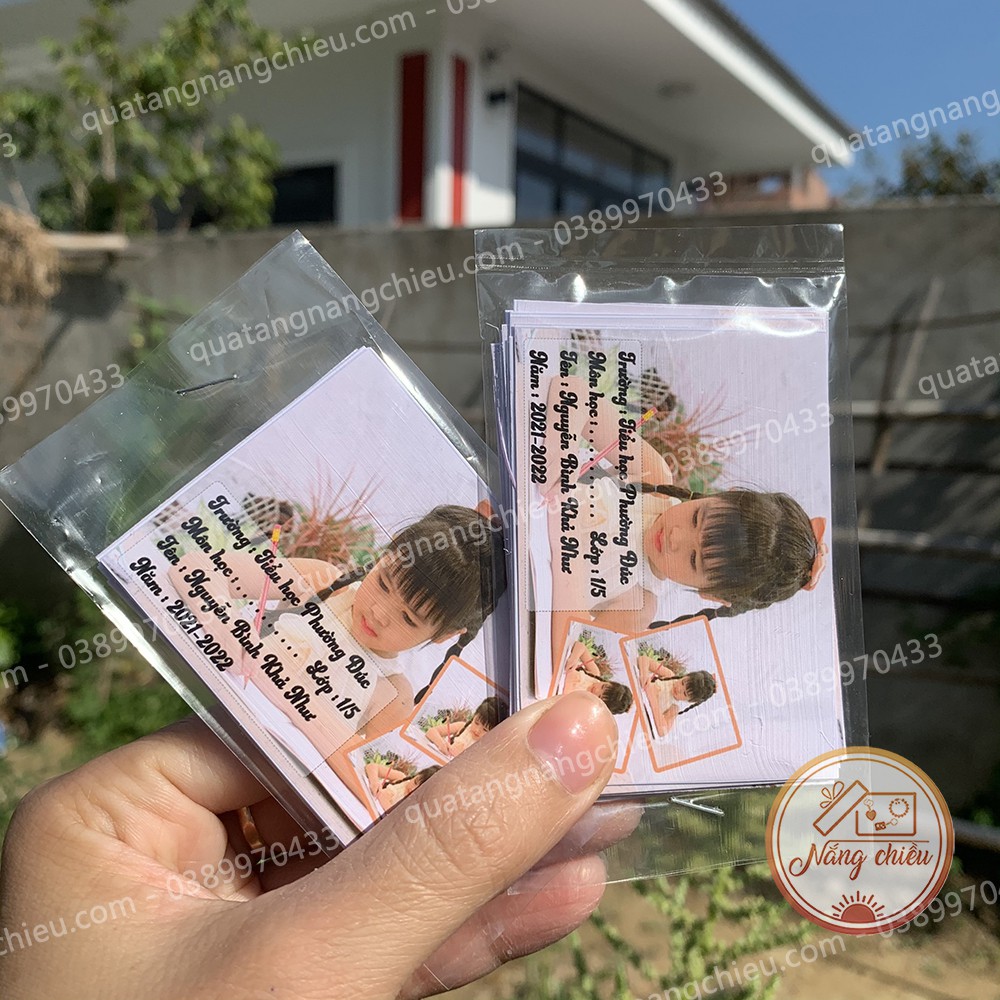 Nhãn vở 16 cái / set in hình theo yêu cầu, in hình hoạt hình, thần tượng