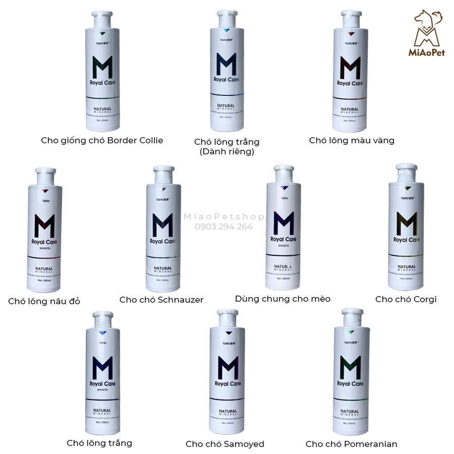 Sữa tắm Cao Cấp cho chó mèo Yaho M Royal Care, tắm sạch giúp mượt lông bồng bềnh 500ml