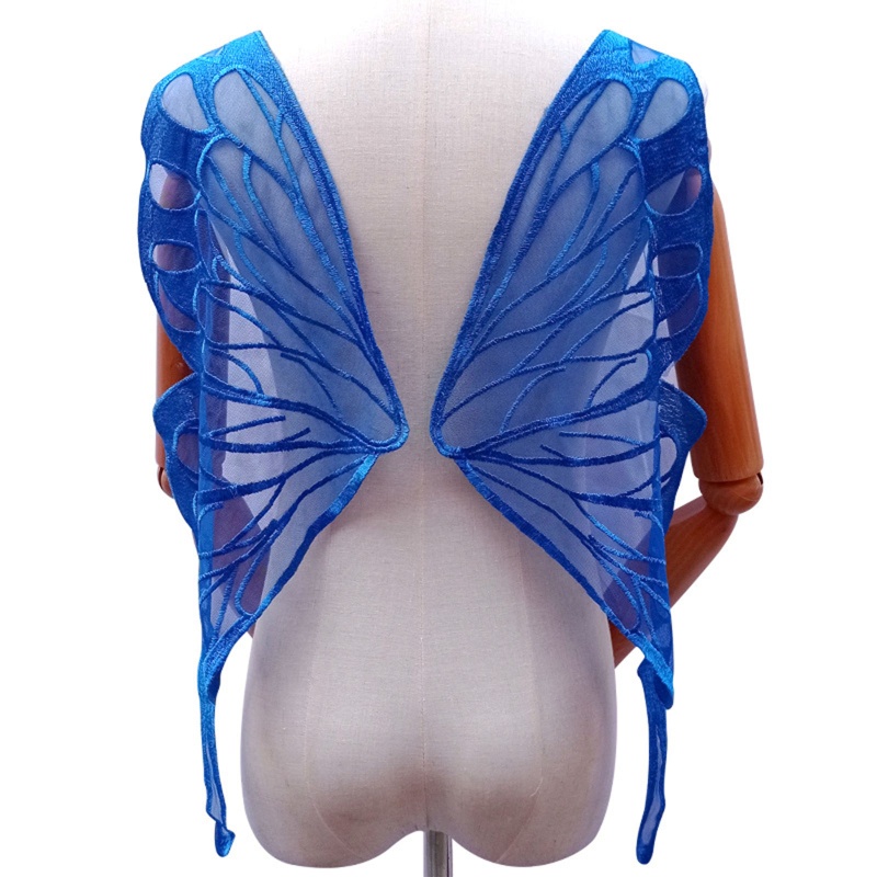 1 Cặp Miếng Vải Ren Lưới Thêu Hình Cánh Bướm Sau Lưng Dùng Trang Trí Đầm DIY