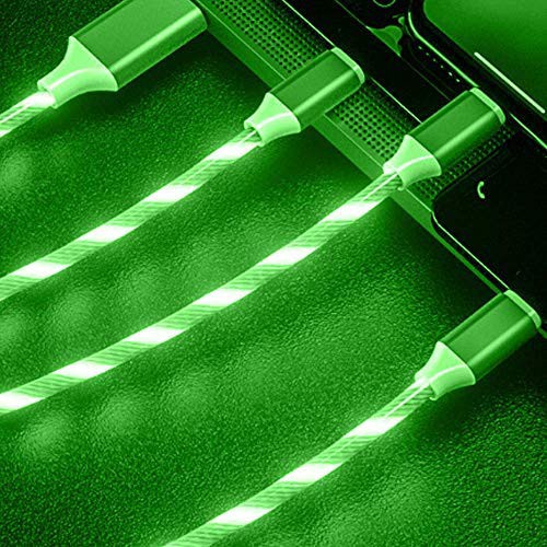 Dây cáp sạc usb 3 trong 1 có đèn led phát sáng thích hợp cho Type-C/ Android/ Iphone
