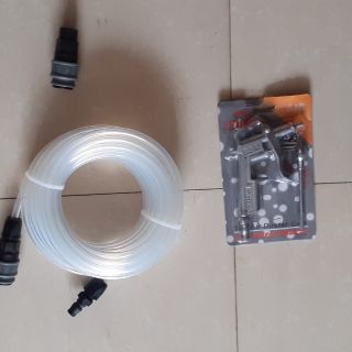 Combo bộ phụ kiện nén khí gốm dây hơi 10m, cút nối dây và máy, sùng xì hơi