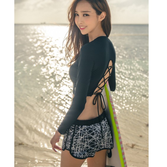 | HOT | XẢ HẾT |_ Bộ đồ bơi nữ 3 mảnh đan dây lưng -_