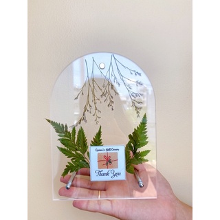 Khung ảnh mica acrylic hình vòm để bàn 2 mặt trong suốt, chân inox kích thước 15x21cm. khung ảnh mica a5