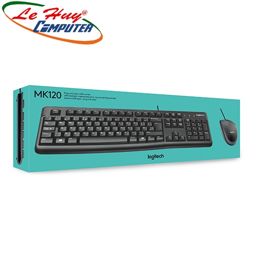 Bộ Bàn phím Và Chuột Có Dây Logitech MK120 - Hàng Chính Hãng