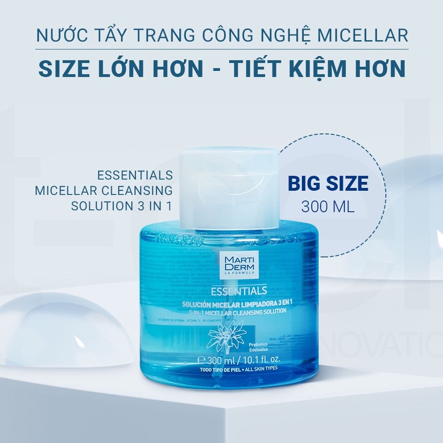 Nước Tẩy Trang Martiderm Essentials Micellar Cleansing Solution 3 In 1 300ml