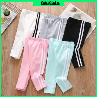 Quần legging lửng bé gái , Quần cho bé mặc nhà chất cotton size 14 - 40kg - Quần legging Sọc