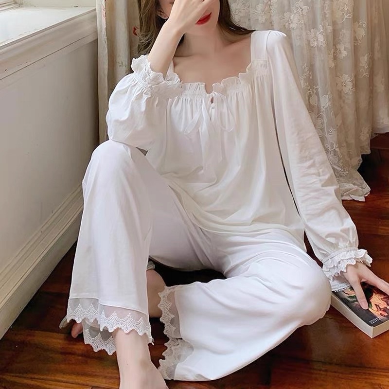 [MẪU HOT] Bộ pijama mặc nhà , đồ bộ cổ sen viền bèo hoạ tiết kute, dễ thương, chất đẹp tay dài quần dài nhiều size to