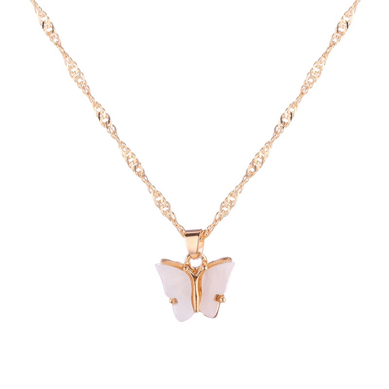 Vòng Cổ Bằng acrylic Mặt Hình Bướm Màu Sắc Ngọt Ngào Phong Cách Nhật Hàn Thời Trang Cho Nữ