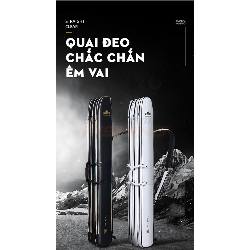 Bao Đựng Cần Handing TPU ( màu đen loại 2 ngăn 130*13*12cm có chân) - Túi đựng đồ câu