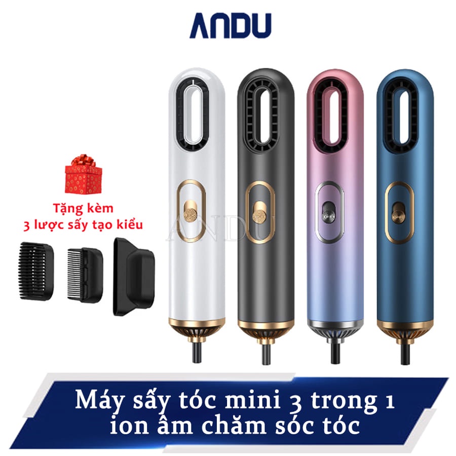 Máy Sấy Tóc Tạo Kiểu Mini 3 Trong 1 Chuyên Nghiệp Thiết Kế Nhỏ Gọn Có 3 Chế Độ Gió