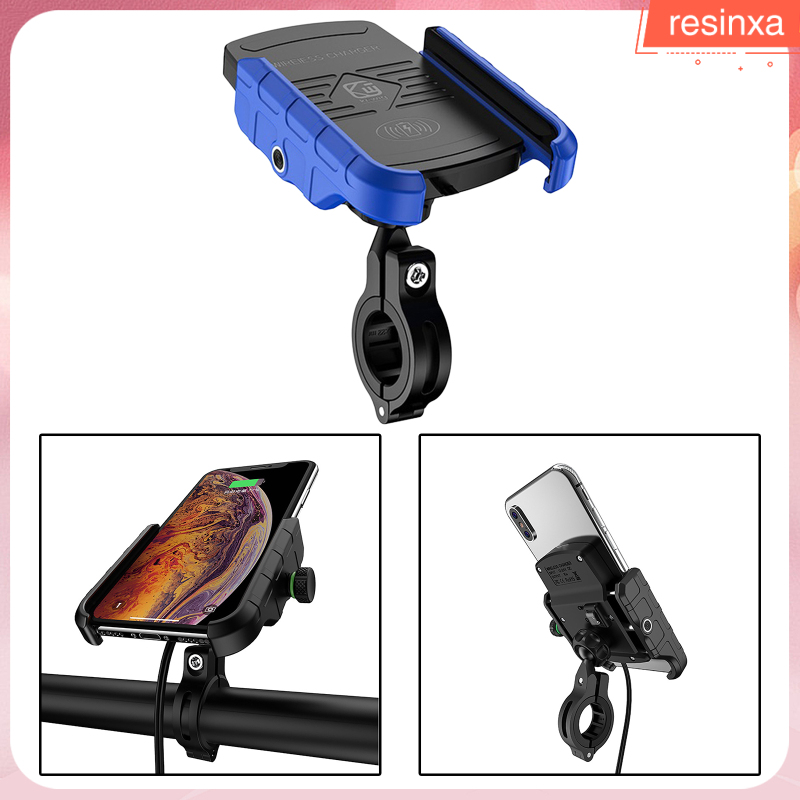 Waterproof Motorcycle Wireless 15W Qi Phone Holder Mount for 3.5-6.5 inch Cellphones 360 Rotation 12-24V Vehicles ATV