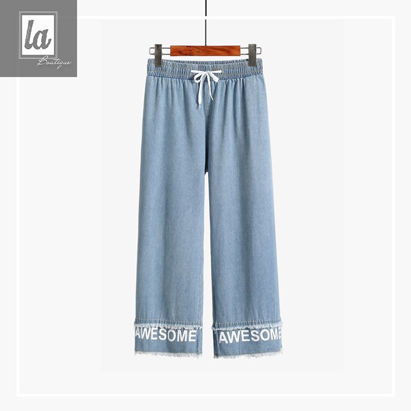 (ORDER) Quần culottes jeans lưng thun bigsize 45kg - 90kg