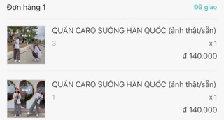 Quần caro ống xuông combo