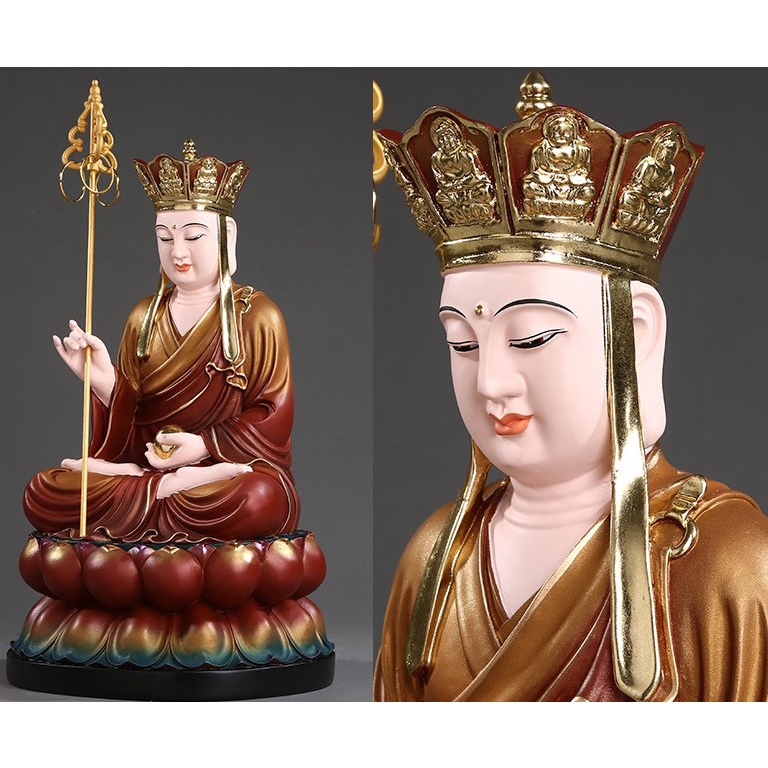 Tượng Địa Tạng Vương Bồ Tát bằng composite dáng ngồi cao 30-38 cm - TỰ THANH QUÁN