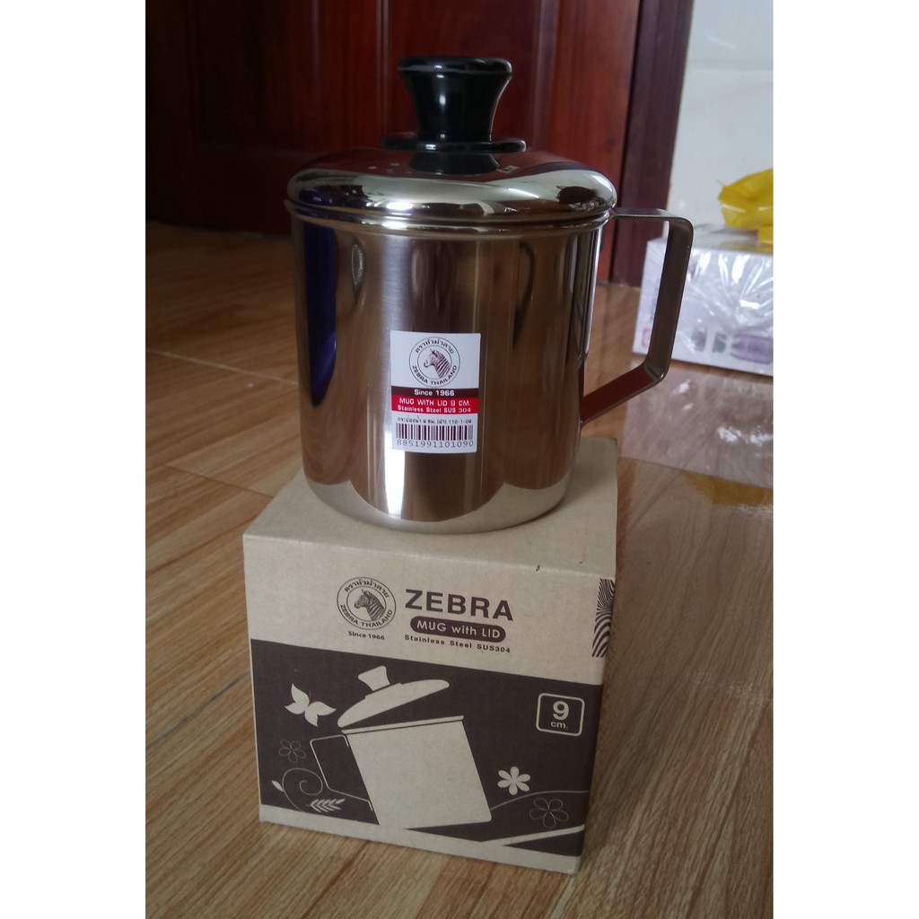 Ca Inox 304 có nắp đậy size 9 - Zebra - 500ml