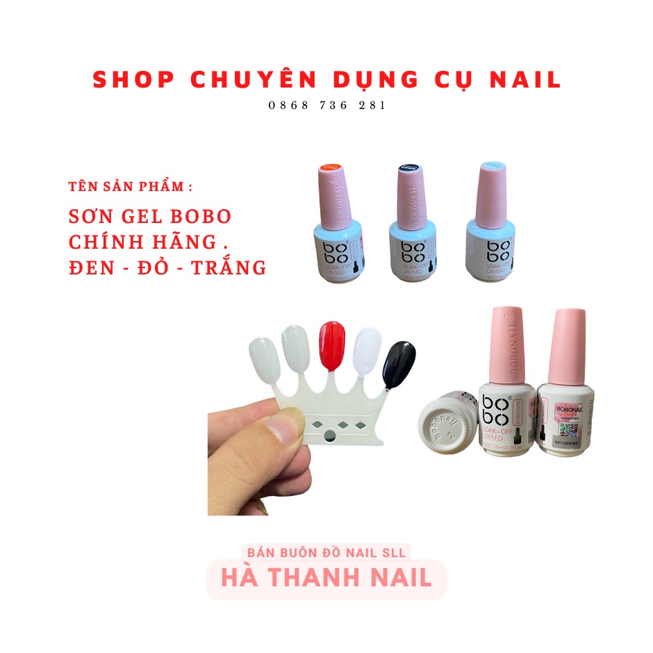 Sơn Gel BOBO Đen, Trắng , Đỏ 15ml