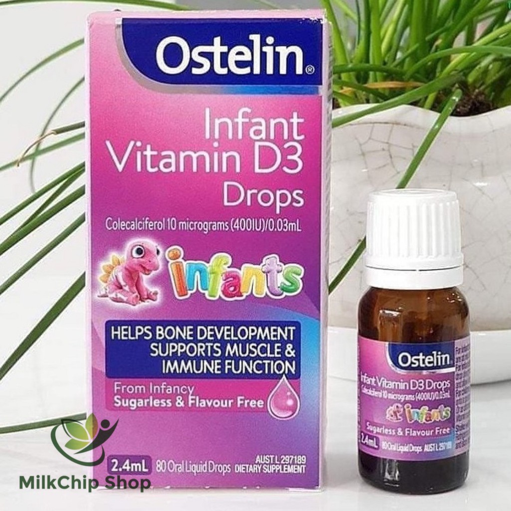 Vitamin D3 Ostelin cho bé dạng giọt, lọ 2,4ml cho bé từ sơ sinh đến 12 tuổi TP05