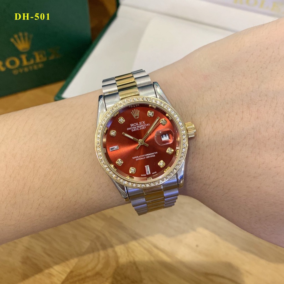 Đồng hồ nam Rolex - viền đá dây kim loại chống nước - DH501 MTP-STORE