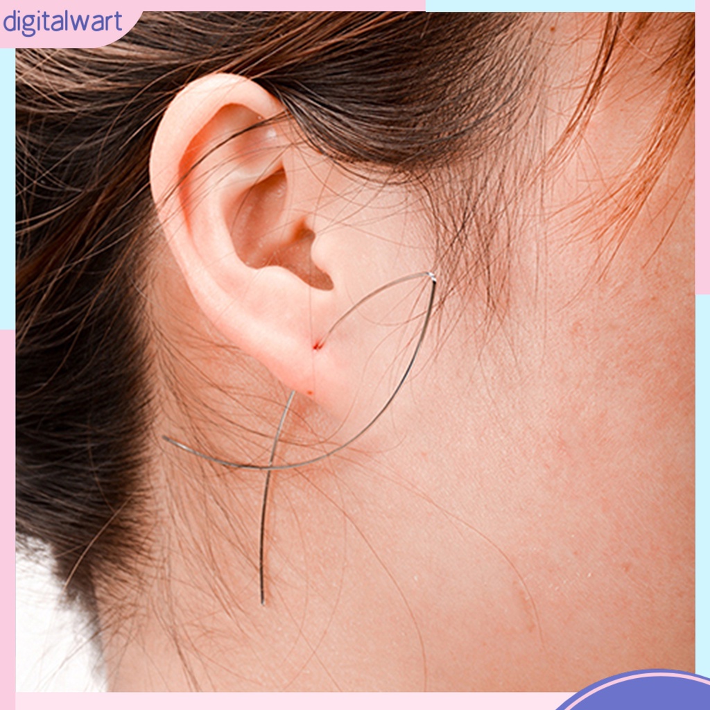 Đôi bông tai dáng dài thiết kế đơn giản cá tính dành cho nữ