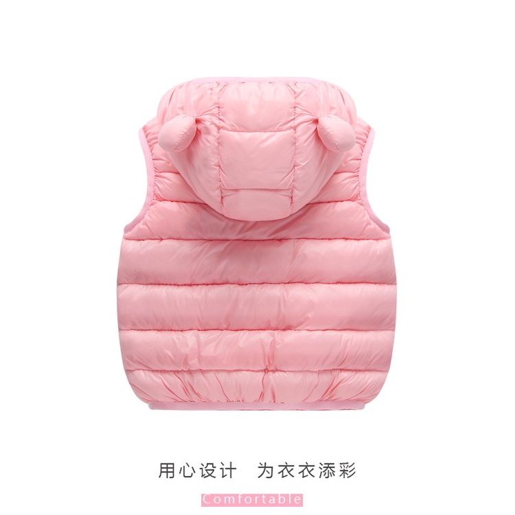 Áo Khoác Gile Lông Vũ Siêu Mềm Mại, Áo Gile Siêu Nhẹ Trần Bông Cho Bé Từ 1-10 tuổi