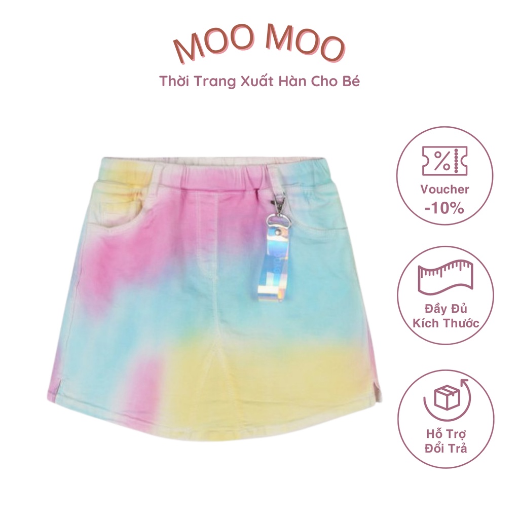 Quần váy bò phối loang, 2 túi chéo trước